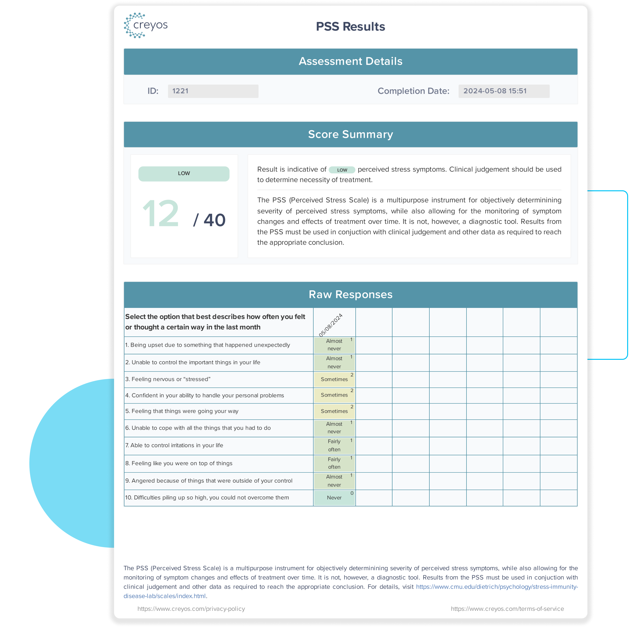 Pss Verification Perceived Stress Scale (PSS) | Creyos Health
