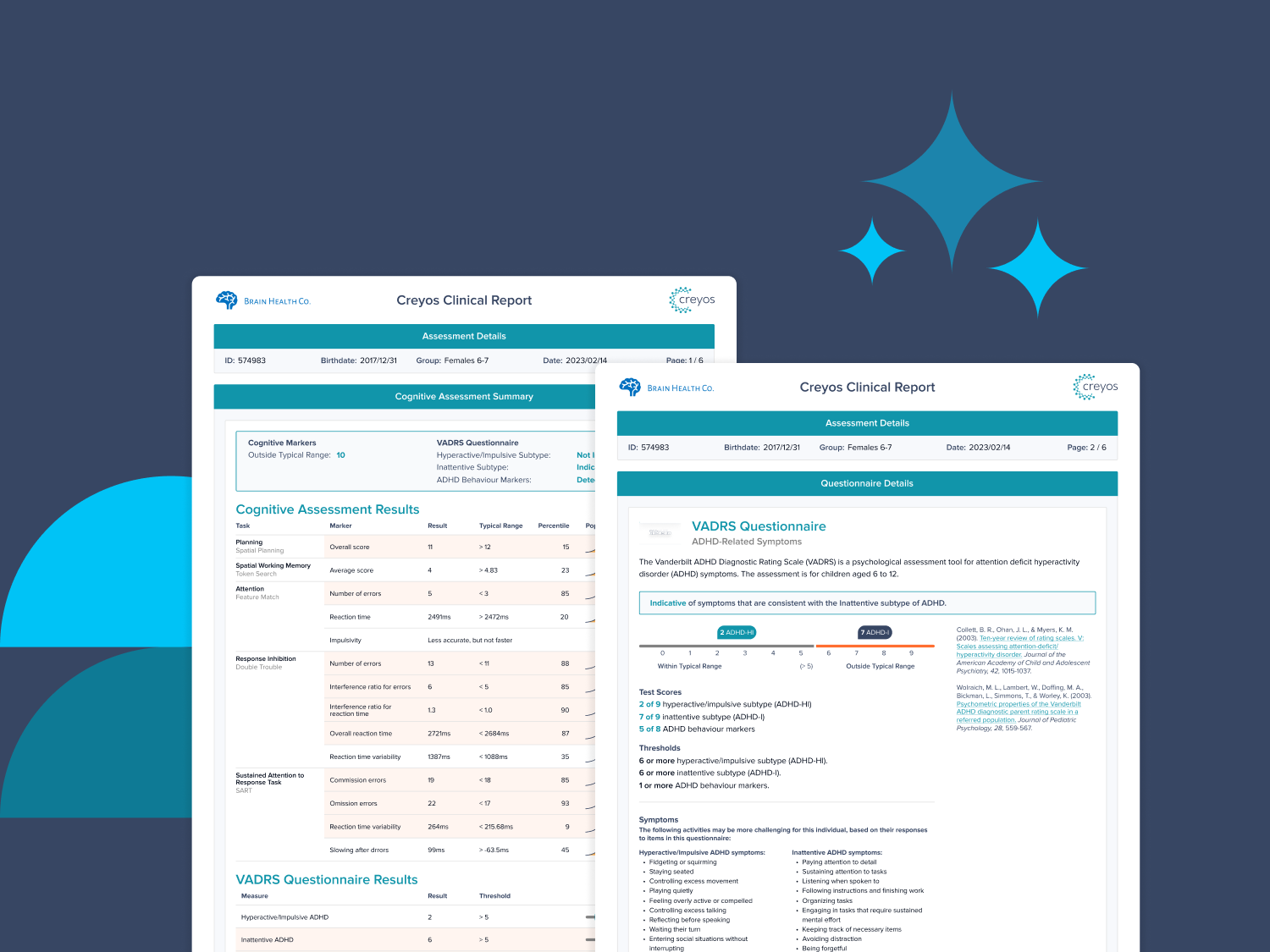 Creyos ADHD Assessment: A Clinical Protocol and Automated Report